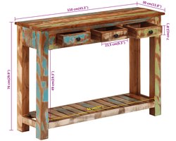 vidaXL - Wandtafel - 110x30x76 - cm - massief - gerecycled - hout