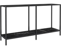 vidaXL - Wandtafel - 140x35x75,5 - cm - gehard - glas - zwart