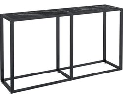 vidaXL - Wandtafel - 140x35x75,5 - cm - gehard - glas - zwartmarmerkleurig