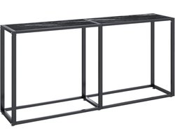 vidaXL - Wandtafel - 160x35x75,5 - cm - gehard - glas - zwartmarmerkleurig