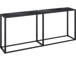 vidaXL - Wandtafel - 180x35x75,5 - cm - gehard - glas - zwartmarmerkleurig