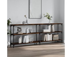 vidaXL - Wandtafel - 200x29x75 - cm - bewerkt - hout - gerookt - eikenkleurig