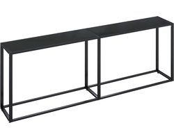 vidaXL - Wandtafel - 220x35x75,5 - cm - gehard - glas - zwart