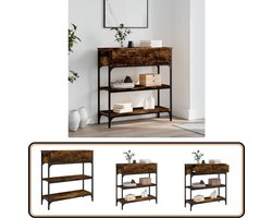 vidaXL - Wandtafel - 72,5x25x75 - cm - bewerkt - hout - gerookt - eikenkleurig