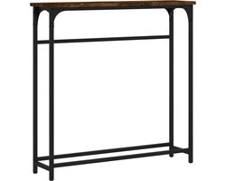 vidaXL - Wandtafel - 75x19,5x75 - cm - bewerkt - hout - gerookt - eikenkleurig