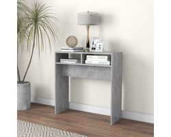 vidaXL Wandtafel 78x30x80 cm bewerkt hout betongrijs - Consoletafel - Bijzettafel - Wandtafel - Betonlook - Grijze Tafel
