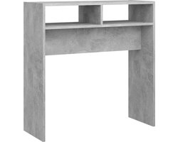 vidaXL Wandtafel - 78x30x80 cm - Bewerkt hout - Betongrijs Consoletafel - Bijzettafel - Wandtafel - Entreetafel - Livingroom Furniture