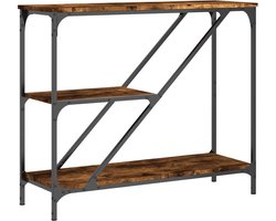 vidaXL - Wandtafel - 88,5x30x75 - cm - bewerkt - hout - gerookt - eikenkleurig