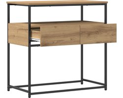 vidaXL - Wandtafel - Artisan - Eiken - 75 - x - 40 - x - 75 - cm - Bewerkt - hout