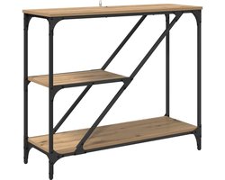 vidaXL - Wandtafel - Artisan - Eiken - 88,5 - x - 30 - x - 75 - cm - Bewerkt - hout