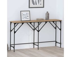 vidaXL - Wandtafel - artisanaal - eikenkleurig - 140 - x - 29 - x - 75 - cm - Bewerkt - hout