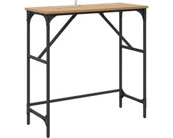 vidaXL - Wandtafel - artisanaal - eikenkleurig - 75 - x - 32 - x - 75 - cm - Bewerkt - hout