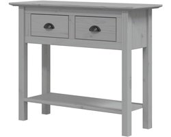 vidaXL Wandtafel BODO 90x34,5x73 cm massief grenenhout grijs, banktafel, bijzettafel, wandtafel voor de gang, haltafel, gangtafel