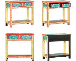 vidaXL Wandtafel handgeschilderd 80x35x75 cm massief mangohout - Console Tafel - Console Tafels - Tafel - Tafels