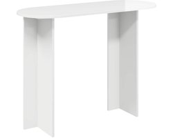 vidaXL - Wandtafel - Hoogglans - Wit - 100 - x - 39,5 - x - 75 - cm - Bewerkt - hout