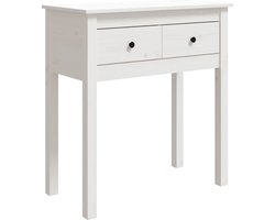 vidaXL Wandtafel - Massief Grenenhout - Wit Wandtafel - Klassieke Wandtafel - Grenenhouten Wandtafel - Wit Wandtafel - Salontafel