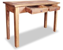 vidaXL Wandtafel - Massief Mahoniehout - 123x42x75 cm Consoletafel - Houten Consoletafel - Vintage Meubilair - Rustic Design - Salontafel