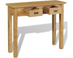 vidaXL - Wandtafel - massief - teakhout - 90x30x80 - cm
