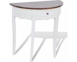 vidaXL - Wandtafel - met - lade - halfrond - bruin