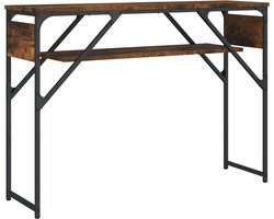 vidaXL - Wandtafel - met - schap - 105x30x75 - cm - bewerkt - hout - gerookt - eiken