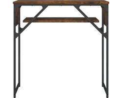 vidaXL - Wandtafel - met - schap - 75x30x75 - cm - bewerkt - hout - gerookt - eiken