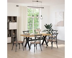 vidaXL Wandtafel NOAIN X-vormige poten 120x30x75 cm massief hout - Eettafel - Eettafels - Eetkamertafel - Keukentafel