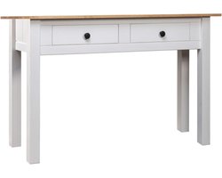 vidaXL - Wandtafel - Panama - Range - 110x40x72 - cm - massief - grenenhout - wit