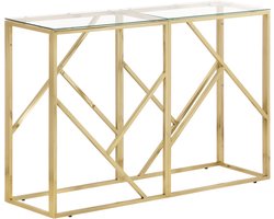vidaXL - Wandtafel - roestvrijstaal - en - gehard - glas - goudkleurig