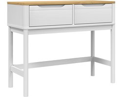 vidaXL Wandtafel - Wandtafels - Bijzettafel - Console Tafel - Wandtafel FLORO 89,5x36,5x73 cm massief grenenhout wit