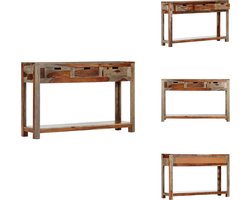 vidaXL Wandtafel - Wandtafels - Consoletafel - Houten Wandtafel - Wandtafel met 3 lades 120x30x75 cm massief sheeshamhout