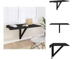 vidaXL Wandtafel - Wandtafels - Klaptafel - Muurtafel - Wandtafel inklapbaar 100x60x56 cm bewerkt hout zwart