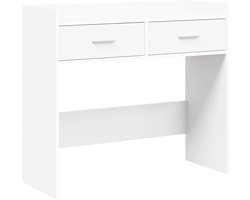 vidaXL - Wandtafel - Wit - 90 - x - 35 - x - 80 - cm - Bewerkt - hout