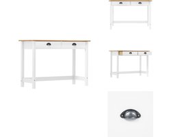 vidaXL Wandtafel - Wndtafels - Tafel - Haltafel - Wandtafel Hill 2 lades 110x45x74 cm massief grenenhout