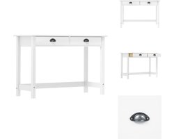 vidaXL Wandtafel - Wndtafels - Tafel - Haltafel - Wandtafel Hill 2 lades 110x45x74 cm massief grenenhout