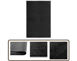 vidaXL Wasbare Deurmat 120x180 cm Zwart Deurkast - Deurmat - Vloerkleden - Binnenmat - Buitenmat