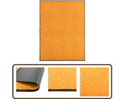 vidaXL Wasbare Deurmat 90x120 cm Oranje Deurkmat - Deurmatten - Vloerkleden - Binnenmat - Buitenmat