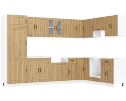 vidaXL - Waskompkast - Lucca - 2 - st - Beton - Grijs - Bewerkt - hout