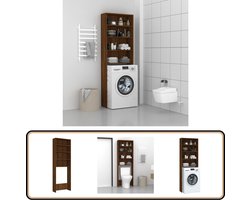 vidaXL Wasmachinekast - Bruin Eikenkleur - 64x24x190 cm Wasmachinekast - Houten Kast - Opbergruimte - Badkamerkast - Bruine Eiken