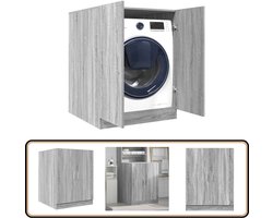vidaXL Wasmachinekast - Grijs Sonoma Eiken - 71x91 cm Wasmachinekast - Badkamerspiegel - Badkamerinrichting - Badkamermeubels - Opbergruimte