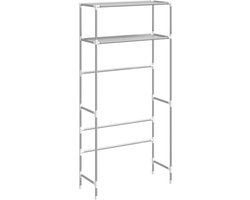vidaXL - Wasmachinerek - 2-laags - 69x28x143 - cm - ijzer - grijs