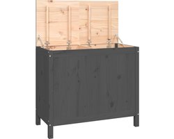 vidaXL - Wasmand - 88,5x44x76 - cm - massief - grenenhout - grijs