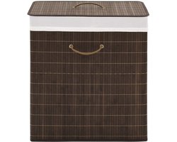 vidaXL Wasmand Bamboe - Donkerbruin - Rechthoekig Bamboe Wasmand - Wasbak - Kledingopbergbox - Rekhoekig - Donkere Bruine Wasmand
