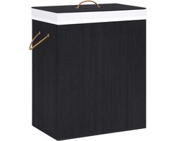 vidaXL - Wasmand - met - 1 - vak - 83 - L - bamboe - zwart