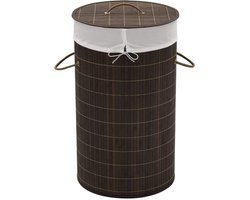 vidaXL - Wasmand - rond - bamboe - donkerbruin