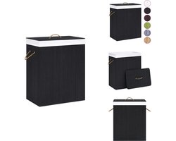 vidaXL Wasmand - Wasmanden - Mand - Manden - Wasmand met 1 vak 83 L bamboe zwart