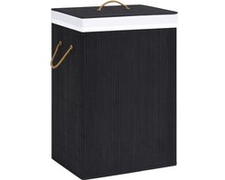 vidaXL Wasmand - Wasmanden - Mand - Manden - Wasmand met 1 vak bamboe zwart