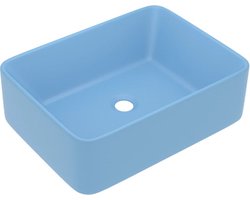 vidaXL - Wastafel - 41x30x12 - cm - keramiek - mat - lichtblauw