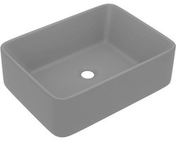 vidaXL - Wastafel - 41x30x12 - cm - keramiek - mat - lichtgrijs