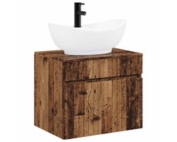 vidaXL - Wastafel - kabinet - voor - de - badkamer - Oud - hout - 59 - x - 44,5 - x - 80 - cm