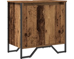 vidaXL - Wastafel - kabinet - voor - de - badkamer - Oud - Hout - 60 - x - 35 - x - 60 - cm